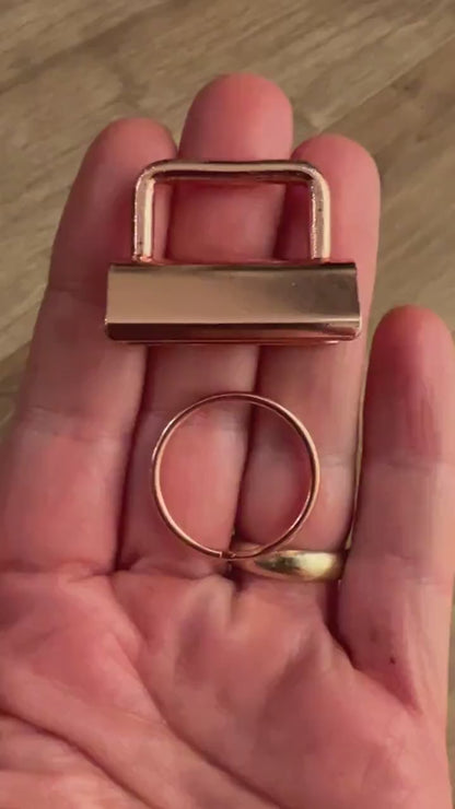 Klemmschließe 10 Stück mit Schlüsselring 3cm Roseoptik