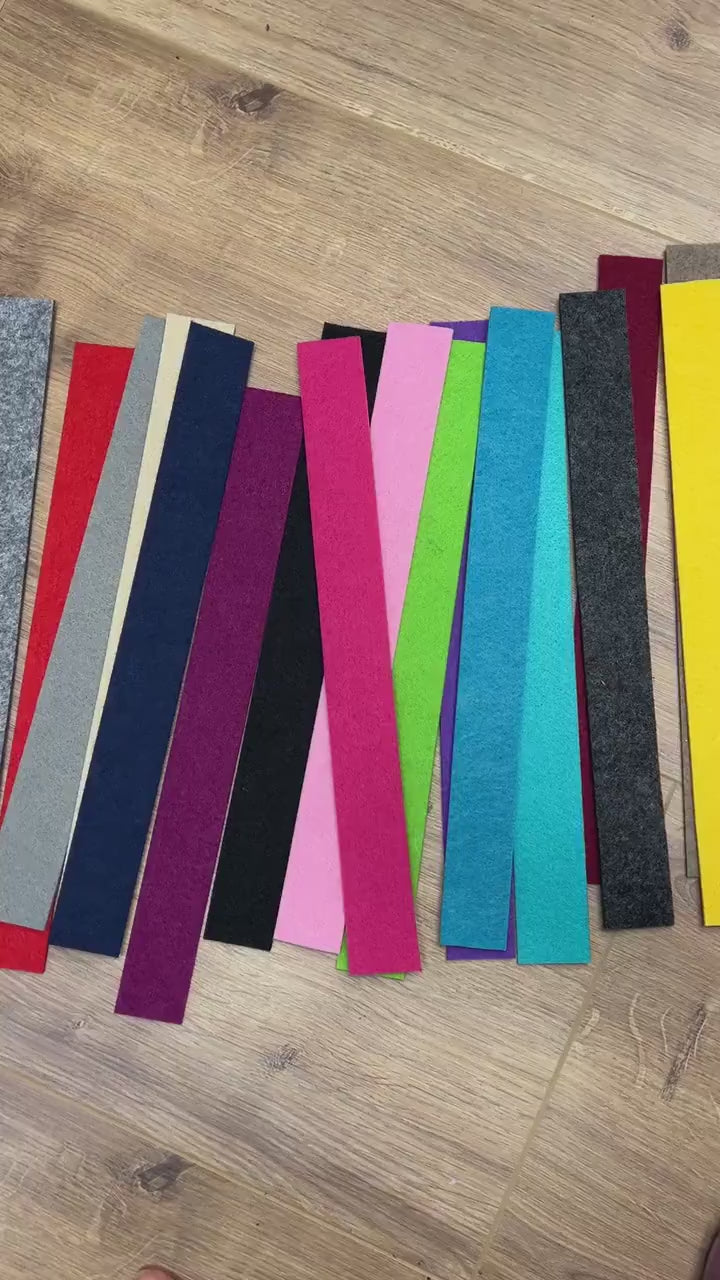 20 Filzbänder in allen Farben 30x3x0,3cm zum Setpreis