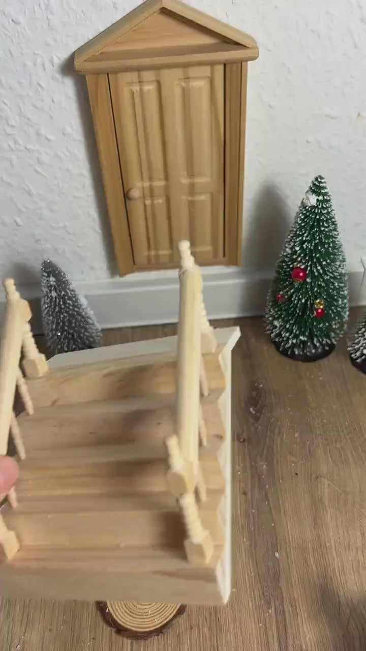 Wichtel Treppe mit Geländer Miniatur aus Holz