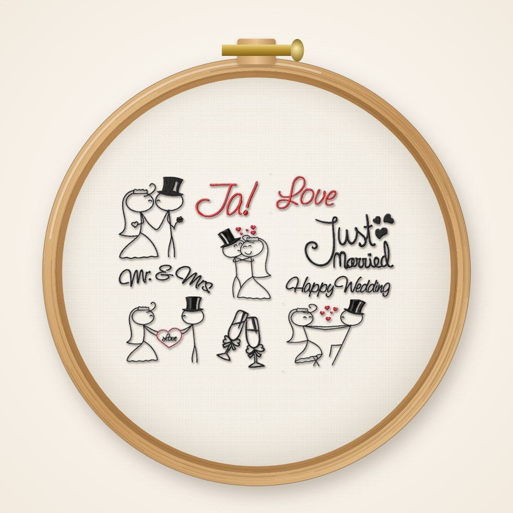 Stickdatei  Stickmuster Hochzeit S85