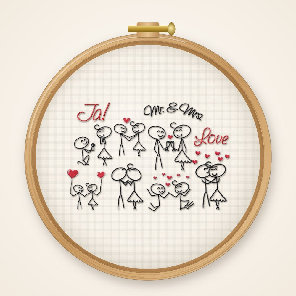 Stickdatei  Stickmuster Hochzeit S85