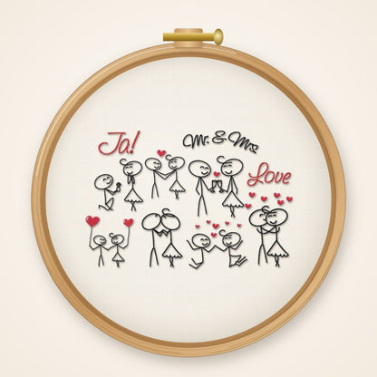 Stickdatei  Stickmuster Hochzeit S85