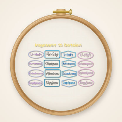 Stickdatei Serie Buttons Nr. 65 Impfpass Untersuchungsheft Mutterpasshülle