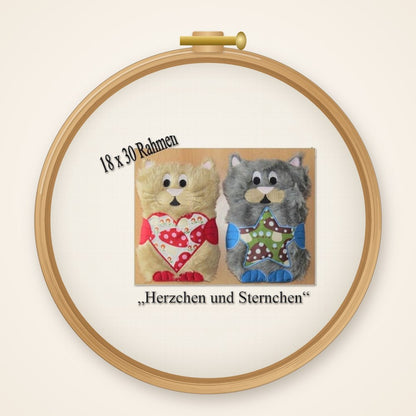 ITH Stickdatei In the Hoop Wärmekissen Körnerkissen Katze für 18 x 30 cm Rahmen Kuscheltier Cat