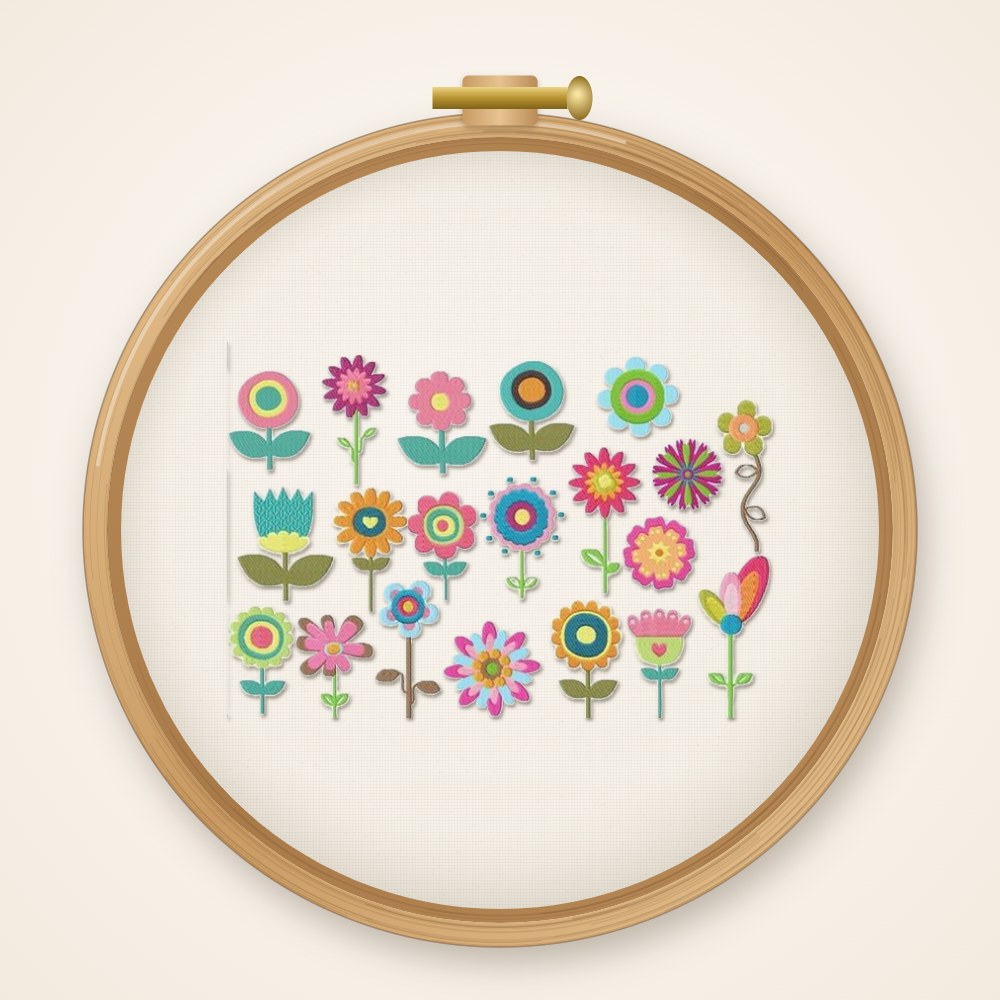 Stickdateiserie Blumen S73