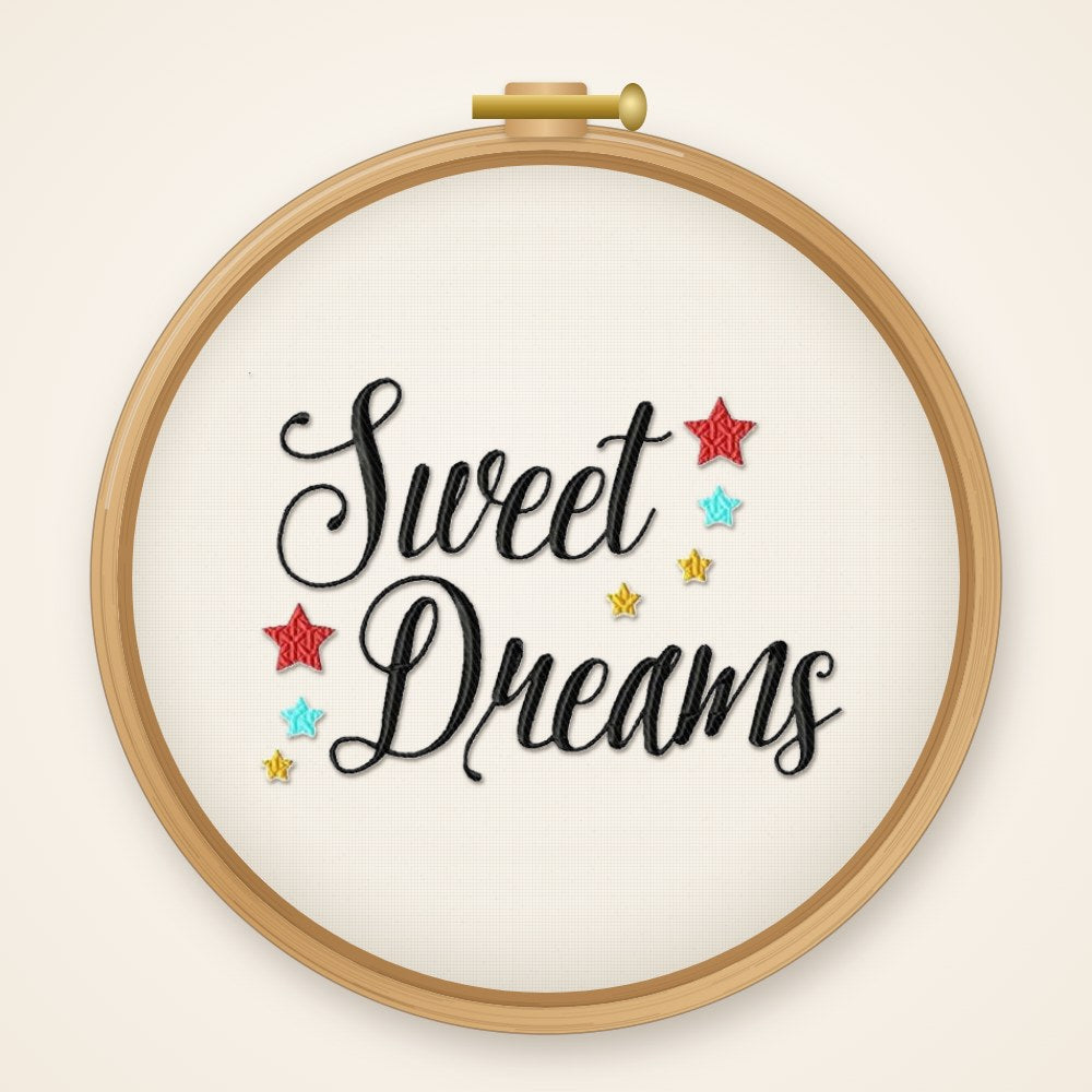 Stickdatei - Sweet Dreams S106 Spruch Kissen