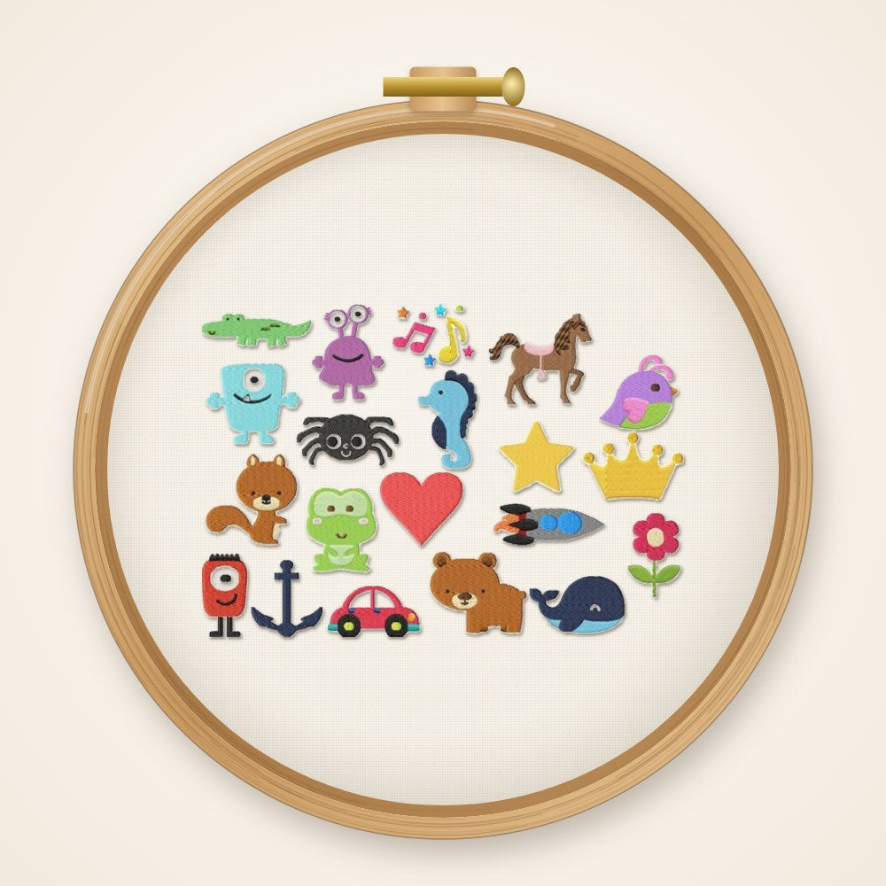 Stickdateiserie Minis für Puschen S90