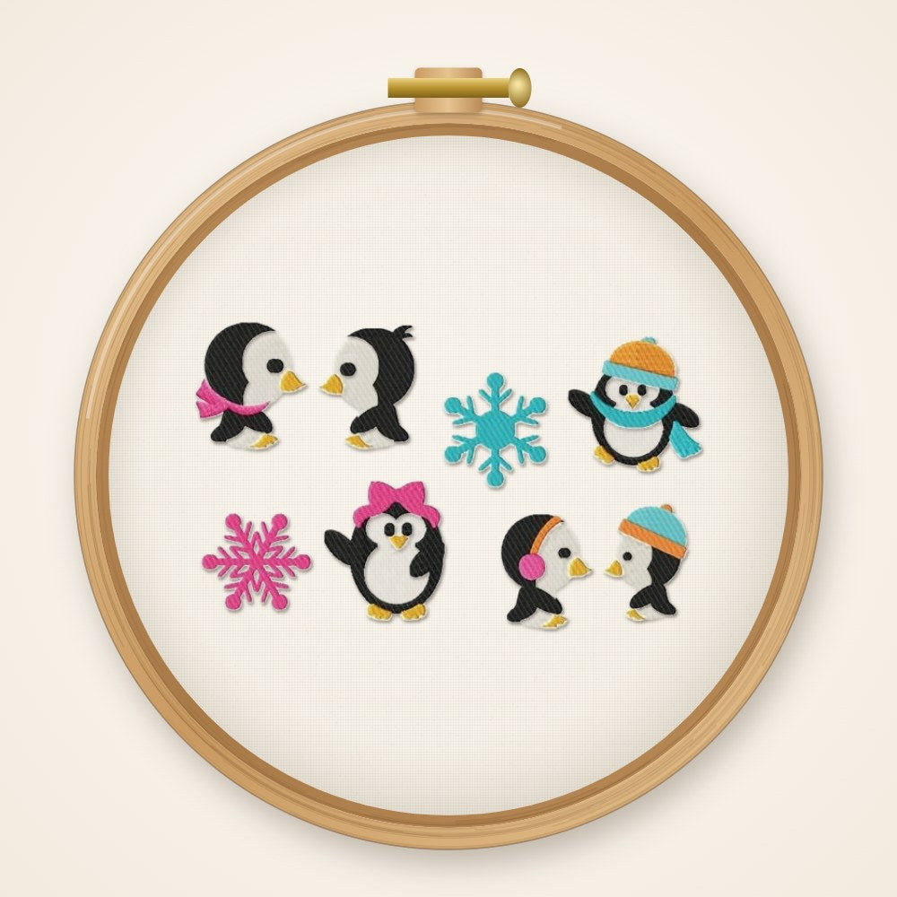 Stickdateiserie S55 Pinguine