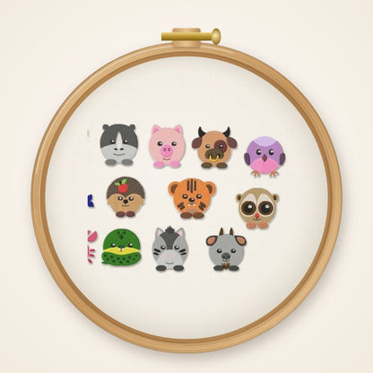 Stickdateiserie "Runde Tierchen XXL" S59