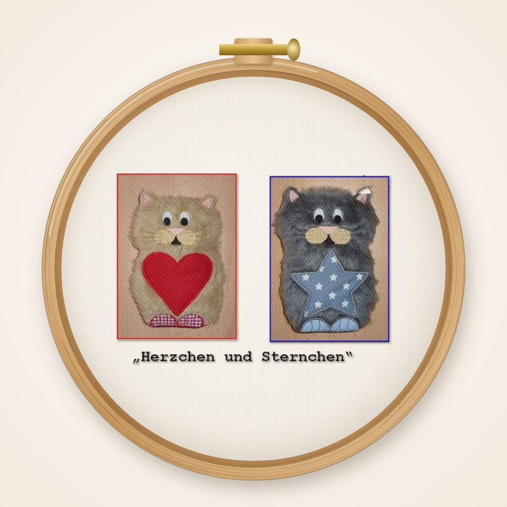 ITH  In the Hoop Wärmekissen Körnerkissen Katze für 13 x 18 cm Rahmen Stickdatei