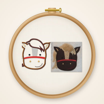 Stickdatei Applikation Pferd Nr. 167 Pferdekopf Pferdemähne Applikation