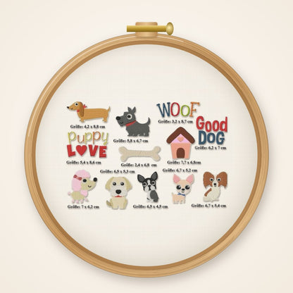 Stickdateiserie Hunde S 70