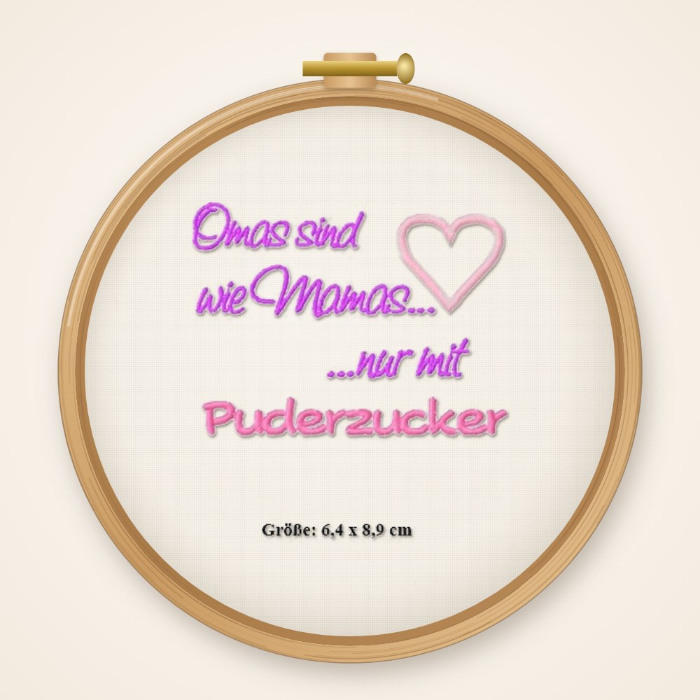 Stickdatei Spruch Omas sind wie Puderzucker Nr. 224