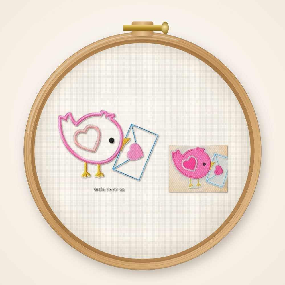 Stickdatei Vogel mit Brief Nr. 380