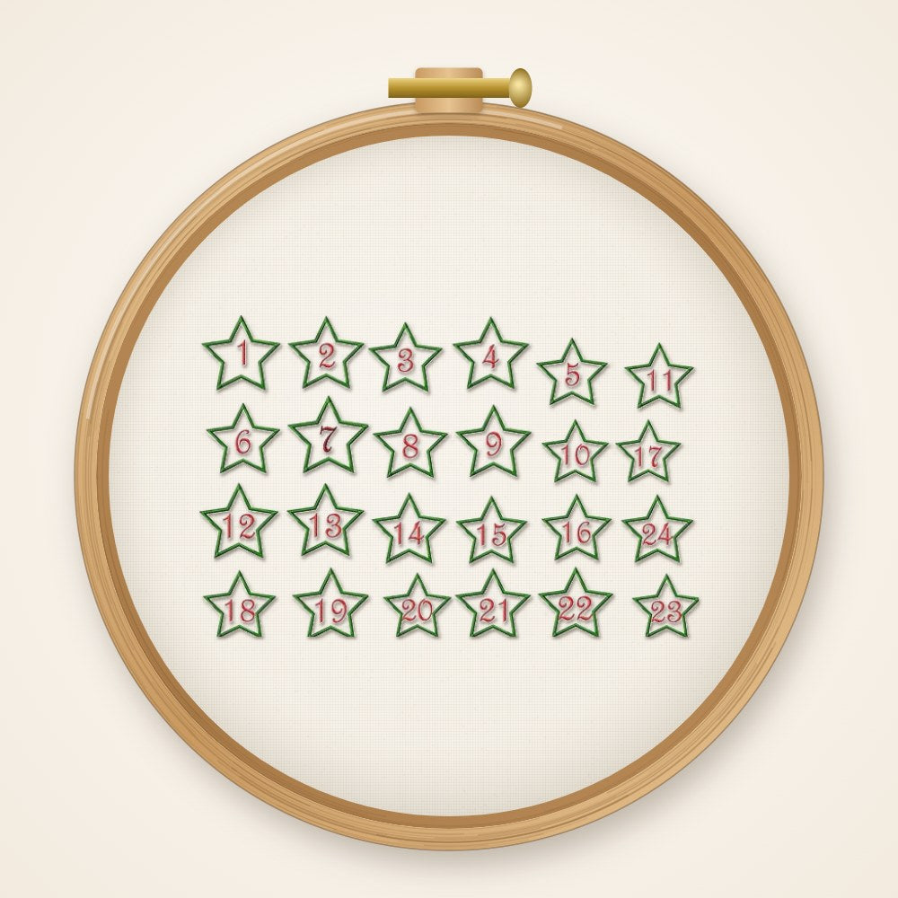 Stickdateiserie Adventskalenderzahlen S87