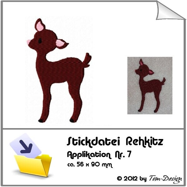 Stickdatei Applikation Rehkitz Nr. 7
