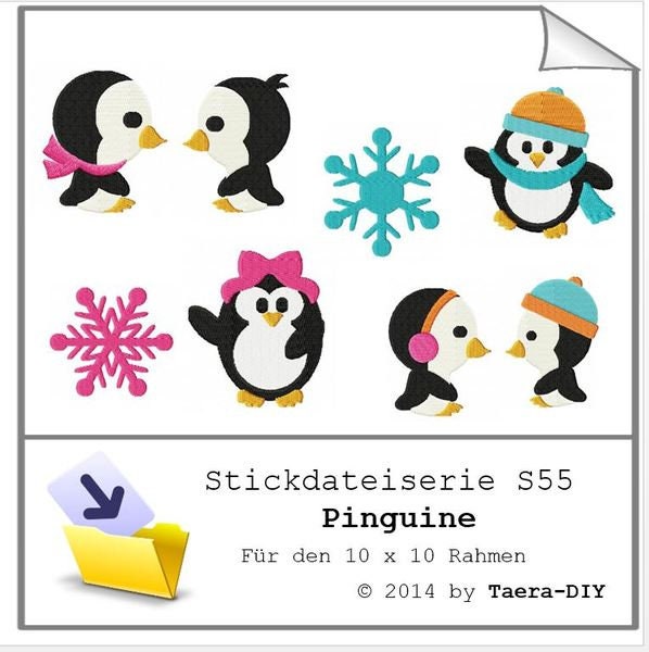 Stickdateiserie S55 Pinguine
