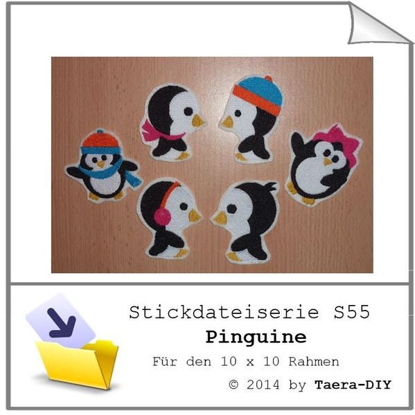 Stickdateiserie S55 Pinguine