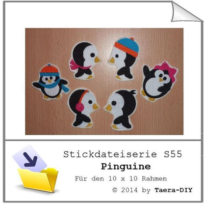 Stickdateiserie S55 Pinguine