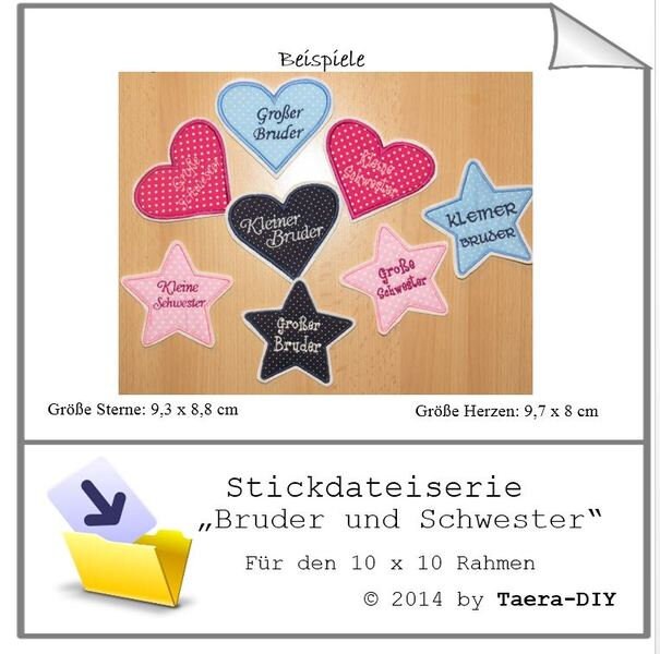 Stickdateiserie Bruder und Schwester