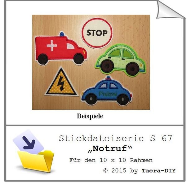 Stickdateiserie &quot;Notruf&quot; S67