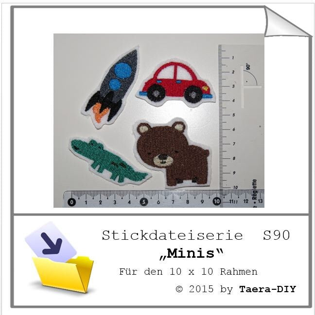 Stickdateiserie Minis für Puschen S90