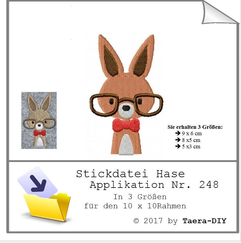 Hase 428 Stickdatei Stickmuster Stickvorlage