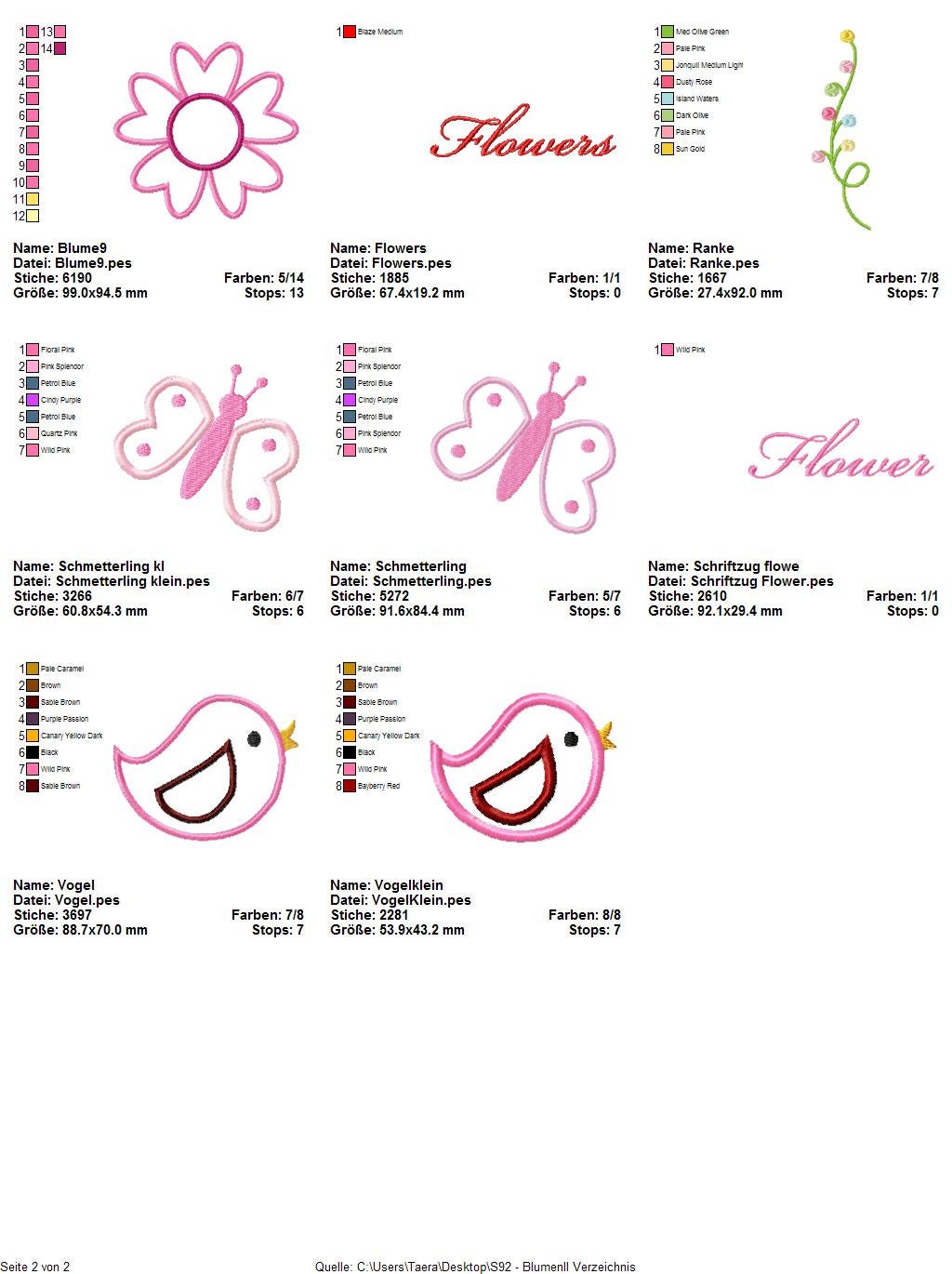 Stickdateiserie BlumenII S93