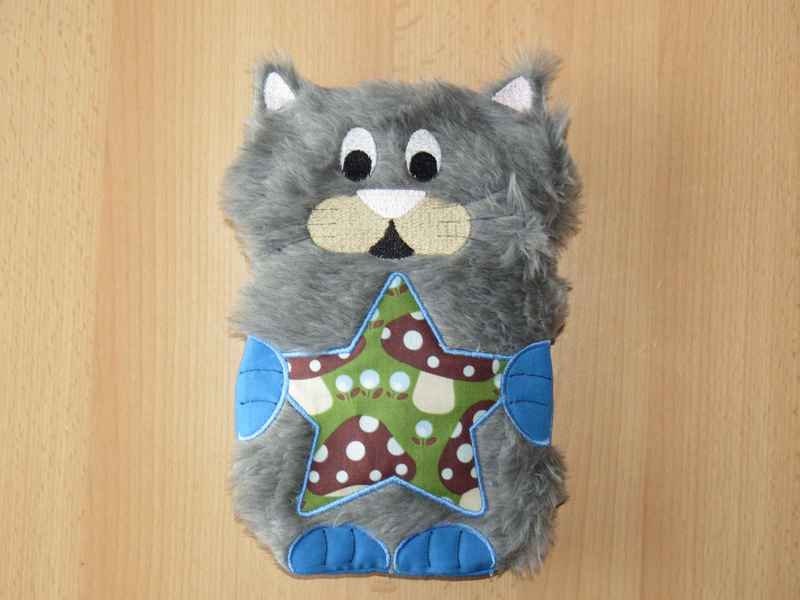 ITH Stickdatei In the Hoop Wärmekissen Körnerkissen Katze für 18 x 30 cm Rahmen Kuscheltier Cat