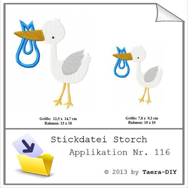 Stickdatei Storch Nr. 116