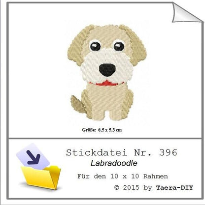 Stickdatei Labradoodle Nr. 396 Hund Füllstich