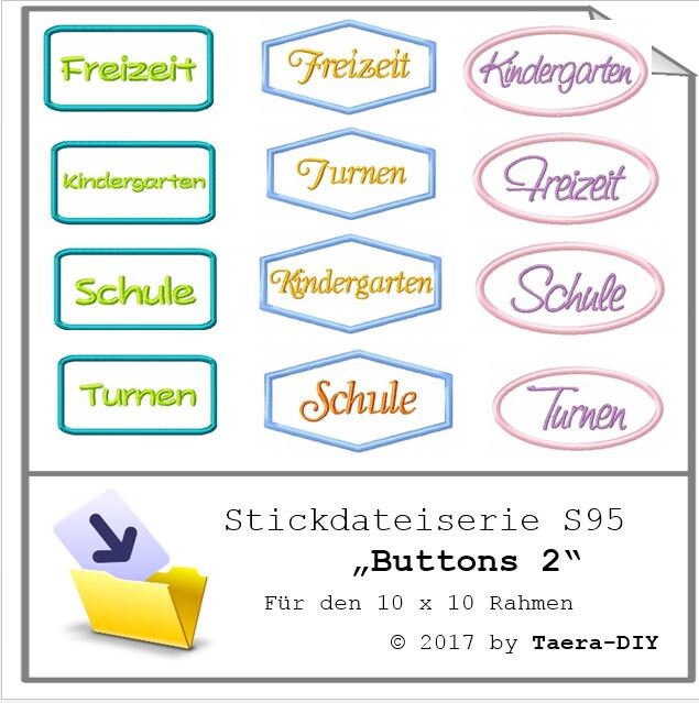 Stickdatei Serie Buttons II Nr. 94 Schule Kindergarten Turnen