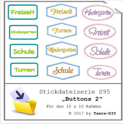 Stickdatei Serie Buttons II Nr. 94 Schule Kindergarten Turnen