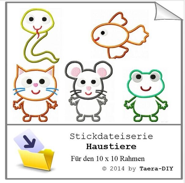 Stickdateiserie Haustiere