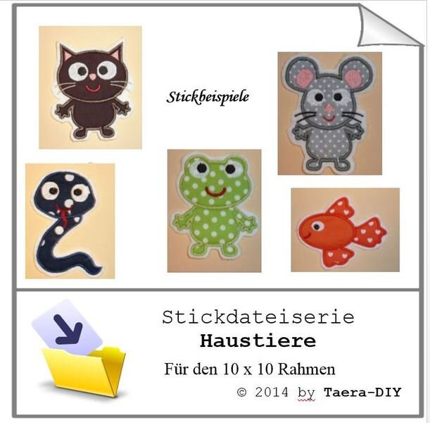 Stickdateiserie Haustiere