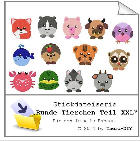 Stickdateiserie &quot;Runde Tierchen XXL&quot; S59