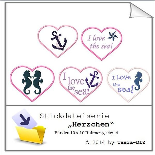 Stickdateiserie Herzchen