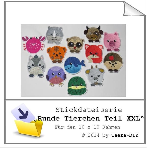 Stickdateiserie &quot;Runde Tierchen XXL&quot; S59