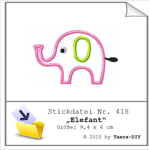 Stickdatei Elefant Nr. 418