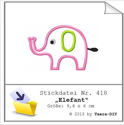 Stickdatei Elefant Nr. 418