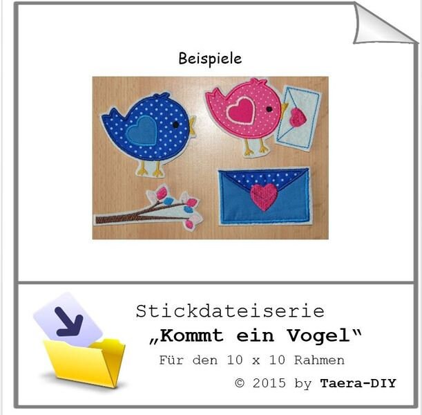 Stickdateiserie Kommt ein Vogel S66
