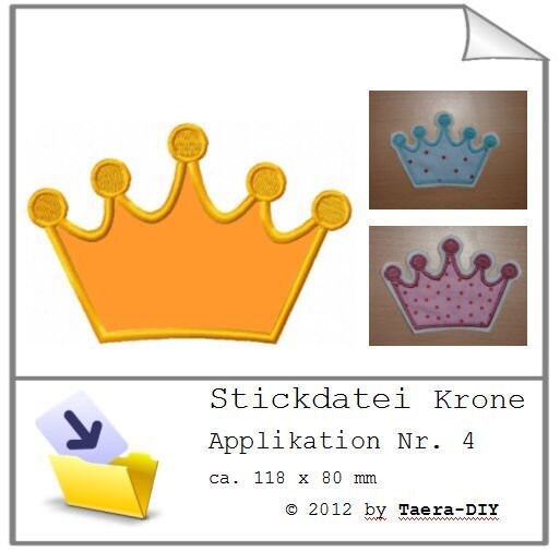 Stickdatei Applikation Krone Nr. 4
