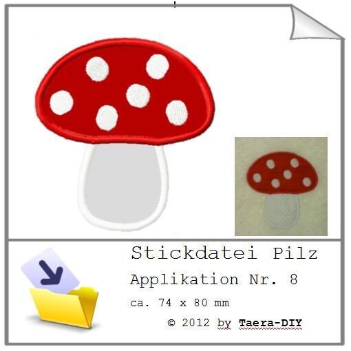 Stickdatei Applikation Pilz Nr. 8