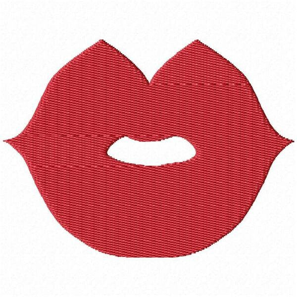 Stickdatei Stickmuster Lippen Lippe Kussmund Rote Lippen Lippenstift