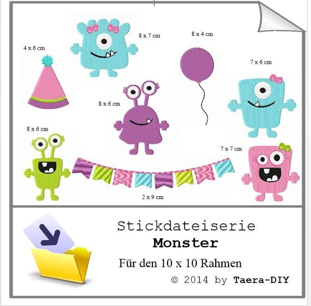 Stickdateiserie Monster S 27