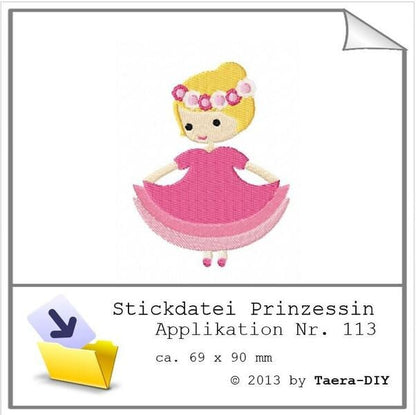 Stickdatei Prinzessin Nr. 113 Mädchen Blumenmädchen