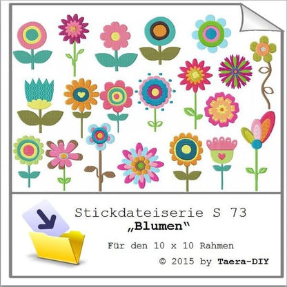 Stickdateiserie Blumen S73