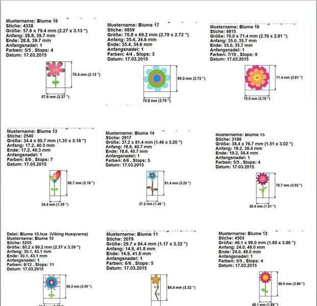 Stickdateiserie Blumen S73