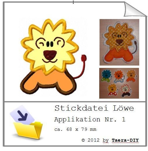 Stickdatei Applikation Löwe Nr. 1