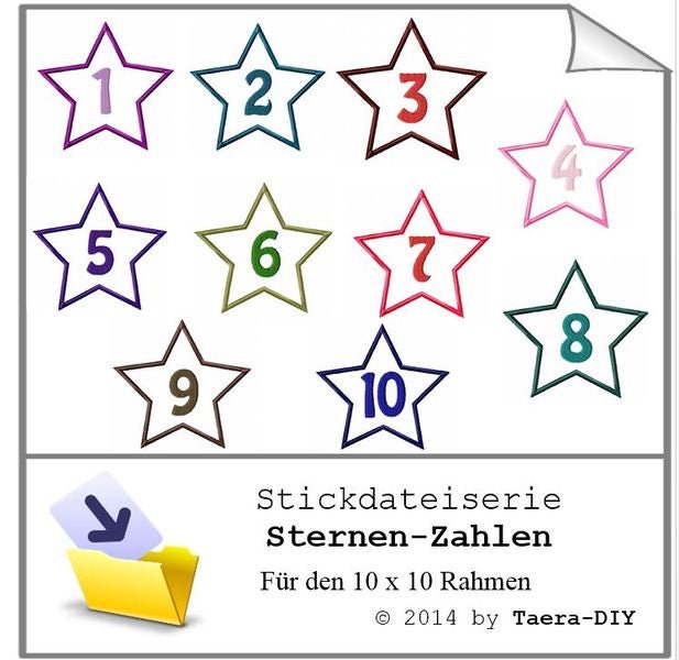 Stickdateiserie Sternen-Zahlen